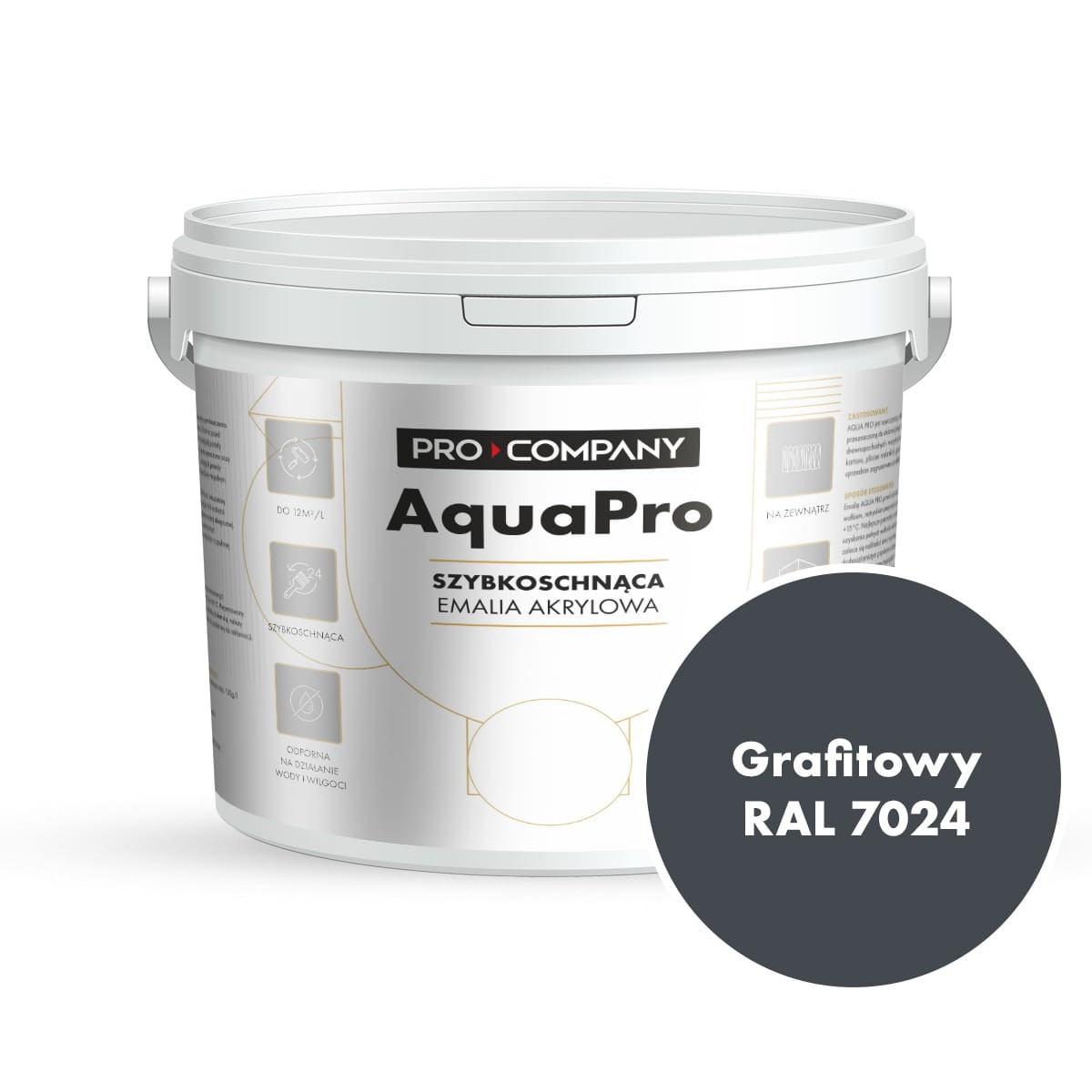 AQUA PRO Emalia Akrylowa GRAFIT RAL 7024
