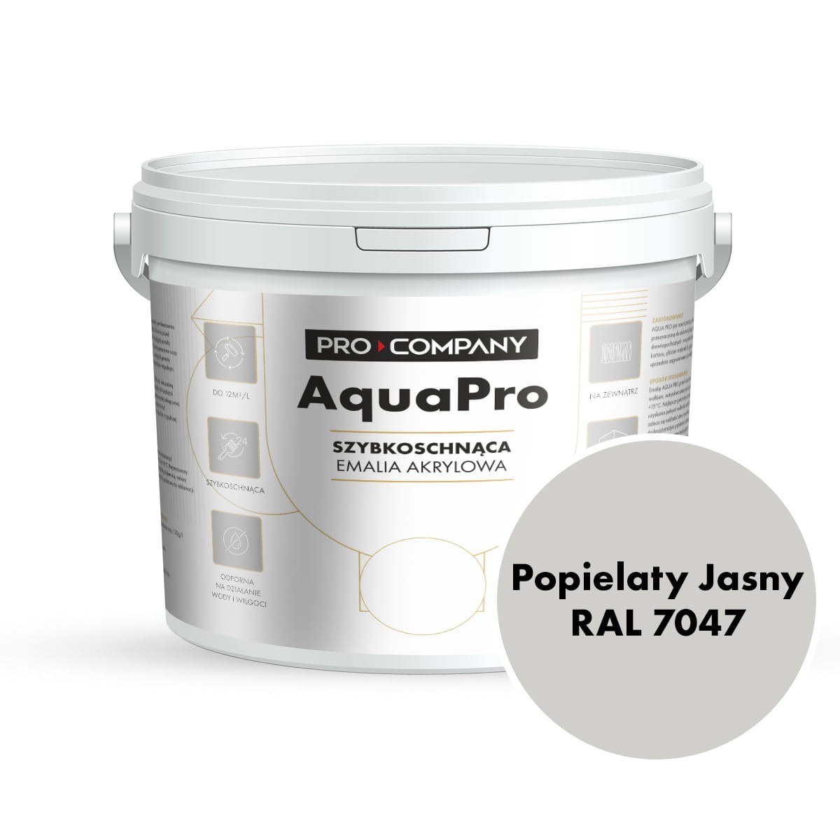 AQUA PRO Emalia Akrylowa Popielaty