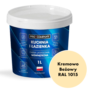 KUCHNIA I ŁAZIENKA farba lateksowa plamoodporna Kremowy