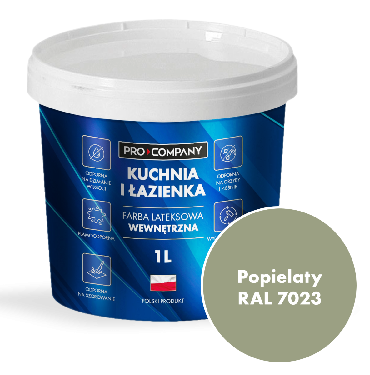 KUCHNIA I ŁAZIENKA farba lateksowa plamoodporna Popielaty