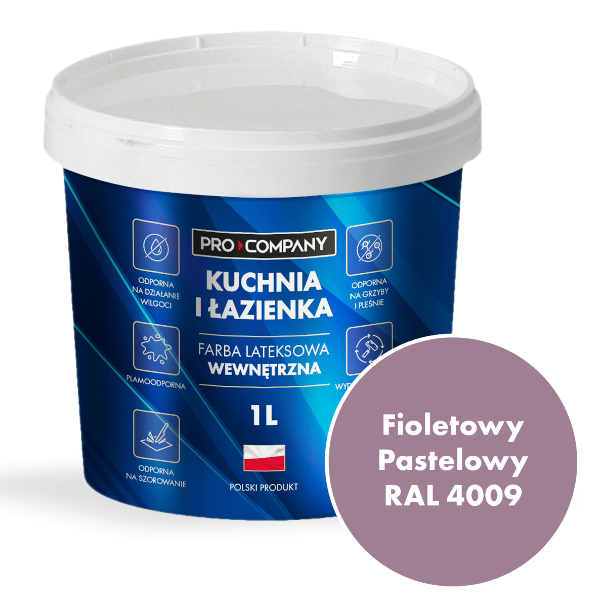 KUCHNIA I ŁAZIENKA farba lateksowa plamoodporna Fioletowy Pastelowy RAL 4009