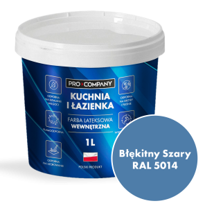 KUCHNIA I ŁAZIENKA farba lateksowa plamoodporna Błękitny Szary RAL 5014