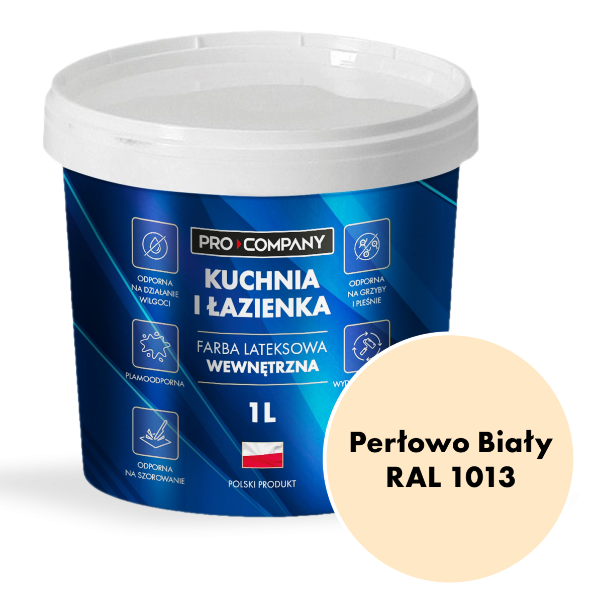 KUCHNIA I ŁAZIENKA farba lateksowa plamoodporna Perłowo Biały RAL 1013