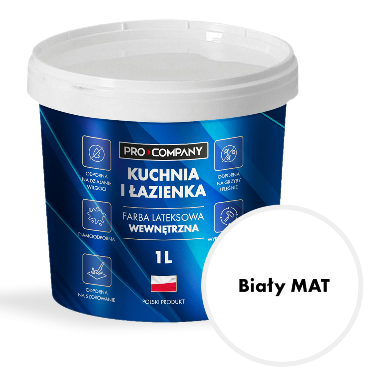 KUCHNIA I ŁAZIENKA farba lateksowa plamoodporna Biały
